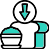 an svg logo with a down arrow