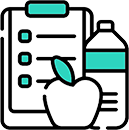 Checklist and meal icons for personalized meal planning tool