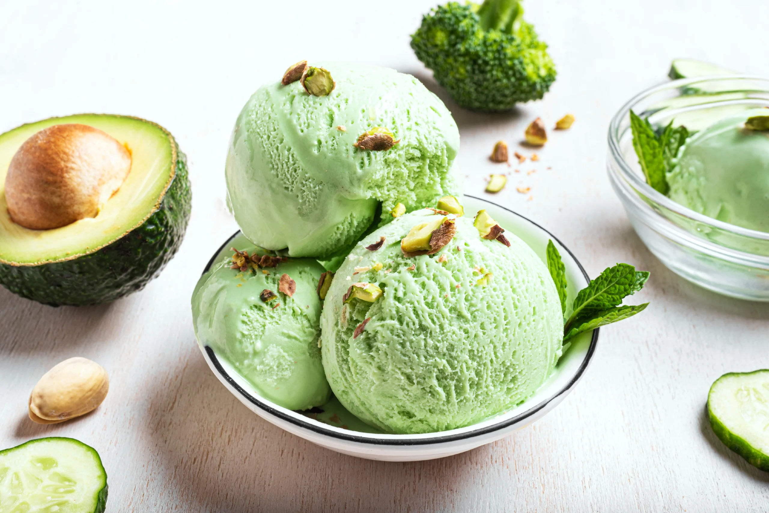 Creamy, scoopable zero-carb ice cream in bowl, perfect low-carb indulgence