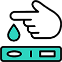 A1C test tube and result gauge for estimated average glucose tool